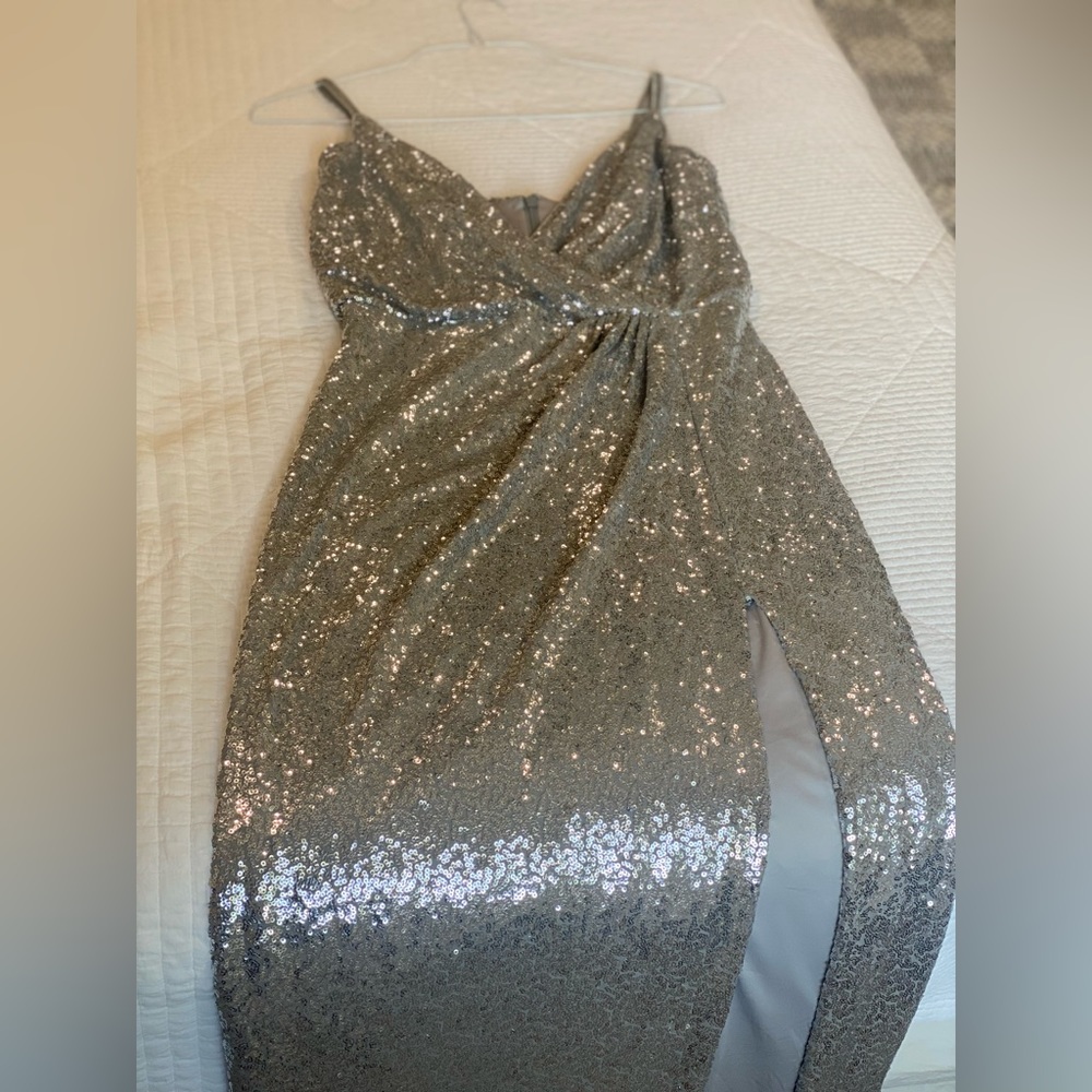 Tadashi Shoji Calypso Sequin Slit Gown - Picture 8 of 8